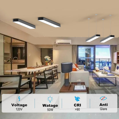 Lightdot 4ft LED Flush Mount Ceiling Light, 50W Linear Kitchen Ceiling Light Fixtures, 7000LM 5000K Led Wrap-Around Shop Lights