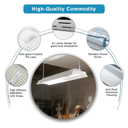 Lightdot 500W(576 * 1W LED) Linear High Bay Light, 75000LM [Eqv. 2000W MH], Heavy-Duty Aluminum LED High Bay Shop Light, 100-277V 5000K Commercial Lighting for Warehouse, Gym