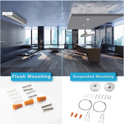 Lightdot 4ft LED Flush Mount Shop Light Fixture, 50W Linear Office Ceiling Light Fixtures, 7000LM 5000K Led Wrap-Around Shop Lights