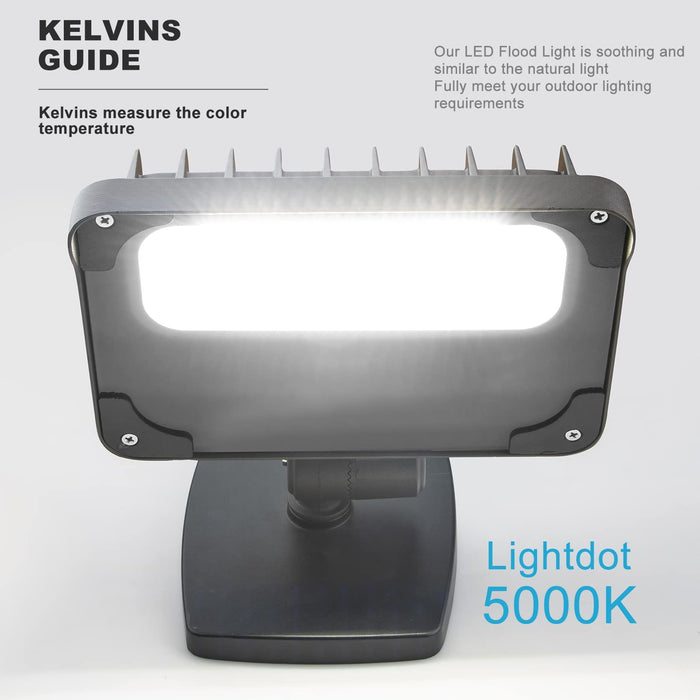 Lightdot 2 Pack 70W Led Flood Lights Outdoor, 5000K 10500LM,KnuckleMount