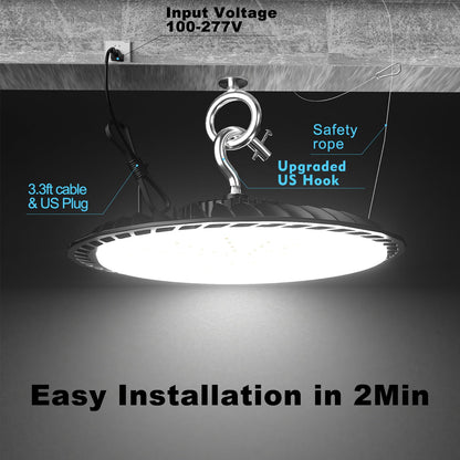 Lightdot 250W LED High Bay Light 37500lm Commercial Bay Lighting, AC100-277V UFO LED High Bay Shop Light, High Bay LED Light Suit for 30~40Ft Height