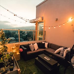 Lightdot 100FT Outdoor String Lights, LED Bistro String Lights with Shatterproof G40 Vintage Bulbs, 2200K Dimmable, Waterproof Hanging Lights for Porch, Deck, Garden, Backyard, Balcony - ETL Listed