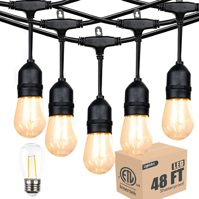 Lightdot Outdoor Linkable 48ft led Heavy-Duty String Lights