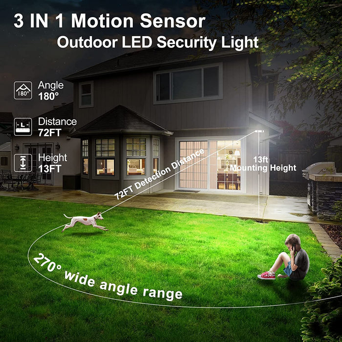 voksenalderen Indsprøjtning Tredje Lightdot LED Security Lights Motion Sensor Light Outdoor, 38W 3800LM O