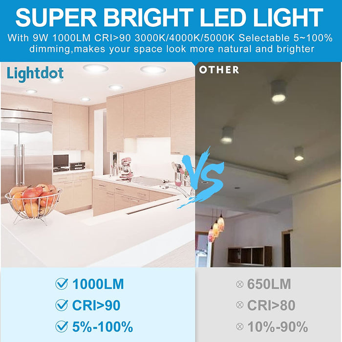 12 of Pack LED Recessed Lighting 4 inch  LED Can Lights Dimmable  3000K/4000K/5000K