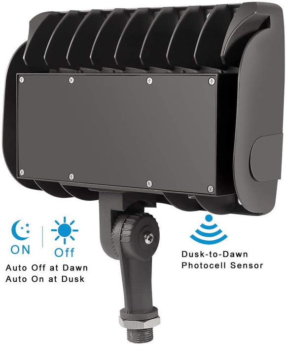 Lightdot 2 Pack 200W LED Outdoor Flood Lights  with Knuckle, Dusk to Dawn Photocell