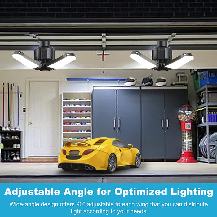 4-Pack LED Garage Lights, 80W  5000K Garage Ceiling Light Fixtures
