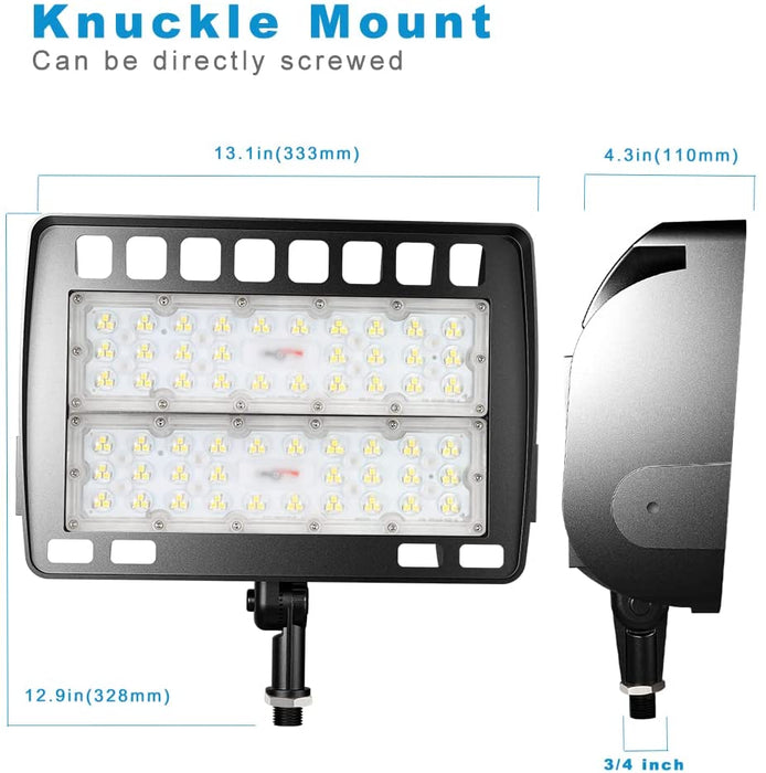 Lightdot 2 Pack 200W LED Outdoor Flood Lights  with Knuckle, Dusk to Dawn Photocell