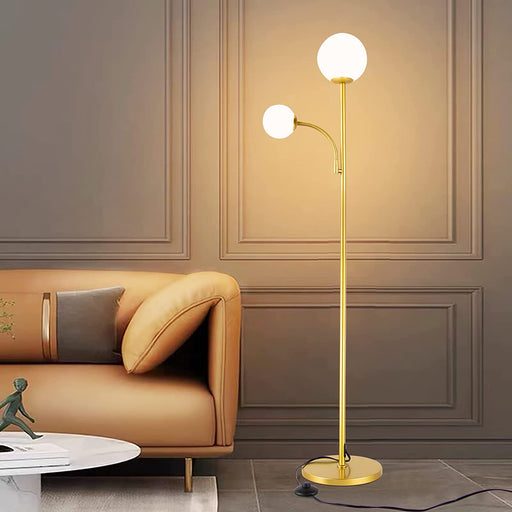 Gold globe shop floor lamp