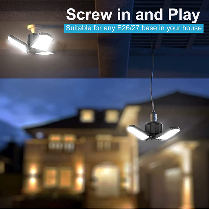 4-Pack LED Garage Lights, 80W  5000K Garage Ceiling Light Fixtures