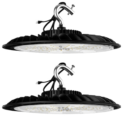 Lightdot 2Pack 250W LED High Bay Light 35000lm, 5000K Daylight LED UFO High Bay
