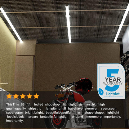 Lightdot 8ft Led Shop Lights,  Suspend/ Flush Mount Ceiling Light for Garage Workshop Warehouse