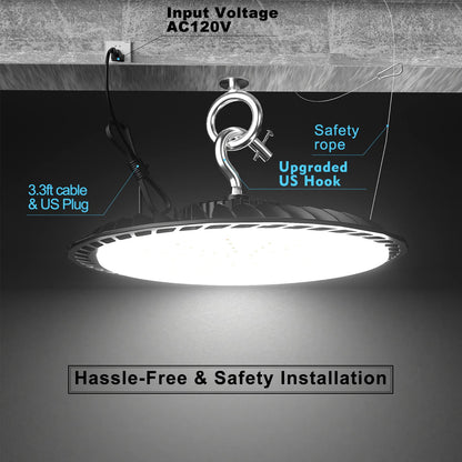 Lightdot 2Pack 250W LED High Bay Light 35000lm, 5000K Daylight LED UFO High Bay